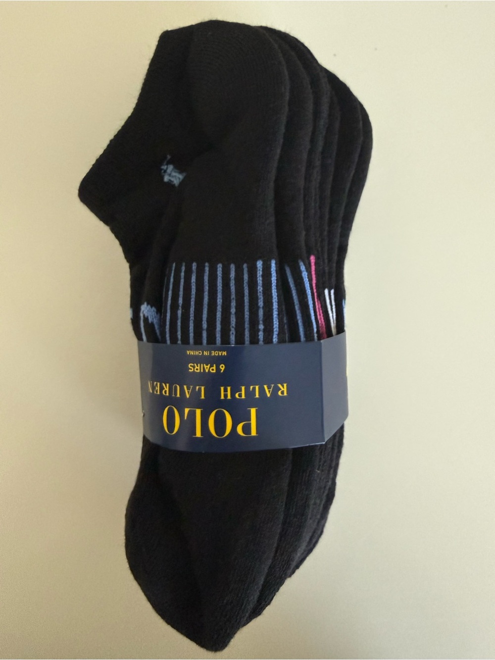 Polo by Ralph Lauren Womens Black Low-Cut Socks - 6 Pack